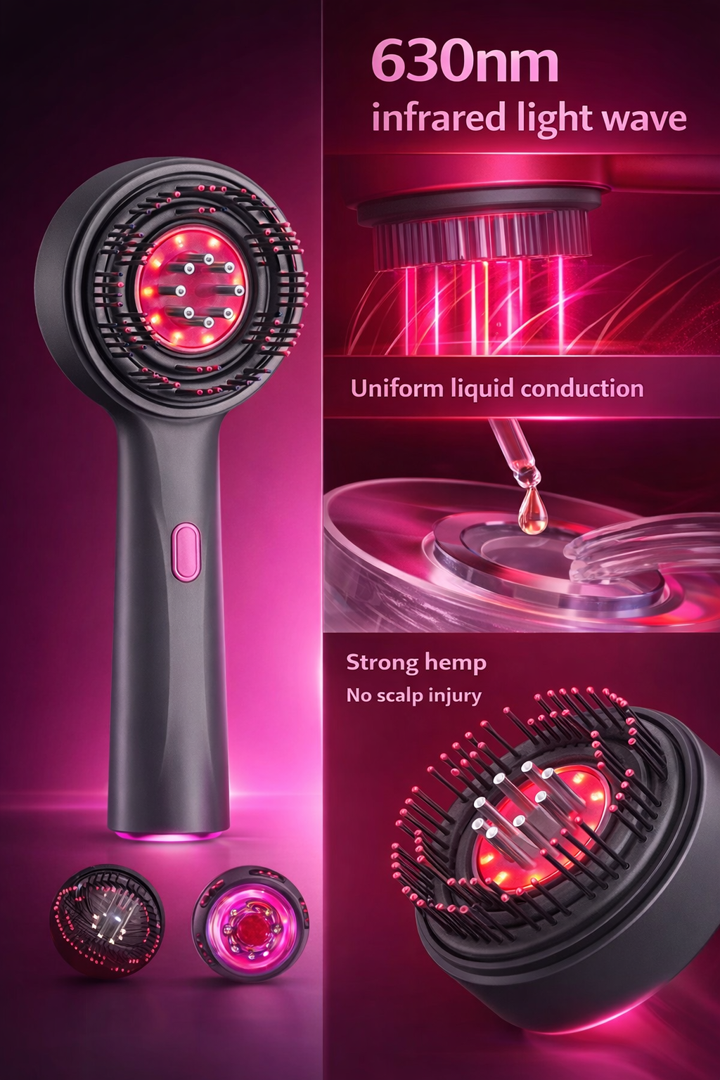 Electric Red Light Scalp Massager for Hair Growth & Scalp Care